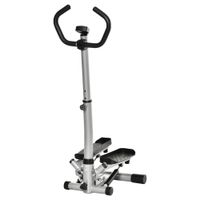 homcom stepper fitness entrenador en casa con pantalla lcd velocidad ajustable metal abs 55 x 53 x 118-128 cm