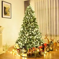 225m arbol de navidad iluminacion con soporte abeto artificial decoracion para navidad hogar fiesta verde cfw66297