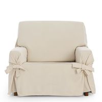 funda de sillon con lazos 100 algodon color crudo 80 - 120 cm