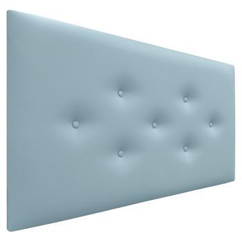 Dhome Cabecero De Polipiel Con 3 Hileras Intercaladas De Botones Cabezal Tapizado Cama Lujo (celeste, 90cm)
