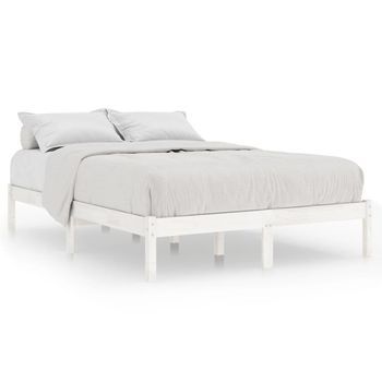 Cama Matrimonial | Cama Para Adultos | Estructura De Cama Madera Maciza Blanco Supe King 180x200 Cm