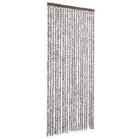cortina mosquitera marron y beige chenilla 90x200 cm vidaxl