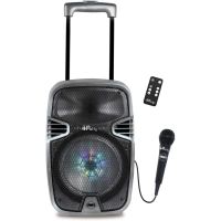 lexibook iparty altavoz luminoso bluetooth con asa ruedas y microfono