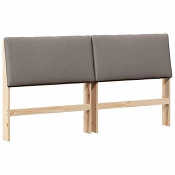 Cabecero Tapizado Taupé 200 Cm Madera De Pino Macizo Vidaxl
