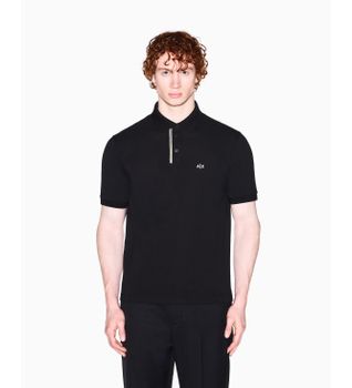 A|X Armani Exchange para hombre. XM002067AF10366UC001 Polo Insert negro (S), Casual, Algodón, Manga corta