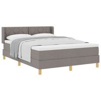 cama tipo box spring con cabecera taupe 200 x 160 cm tela vidaxl