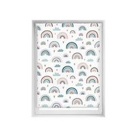 estor estampado easyfix sin taladrar - estor translucido tamano 100x150 - estor sin herramientas color arcoiris azul  blindecor