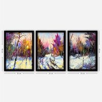 cuadro decorativo enmarcado 3sc180 multicolor 35x45 cm 3 piezas