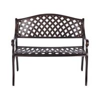 banco vintage de jardin de metal 2 plazas con reposabrazos marron staggia