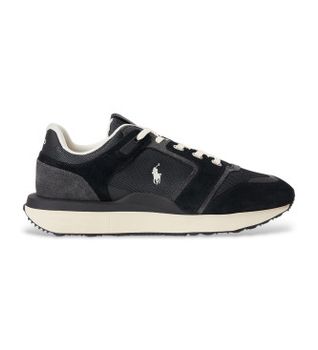 Polo Ralph Lauren para hombre. 809973975004 Zapatillas de piel Train 89 negro (40), Plano, Cordones, Casual