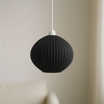 Lámpara De Techo Modelo Idali Nblb Negro Cable De Seda Trenzado Blanco Embellecedor Florón De Techo Blanco Luz Led E27