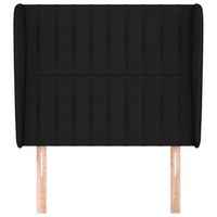 cabecero cama mueble de dormitorio con orejas de tela 103 x 23 x 118128 cm negro m020003577