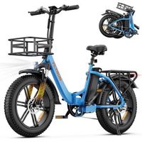bicicleta electrica plegable compacta flyrun f2014 624 wh 203 azul