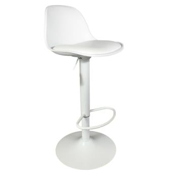 Taburete Bar Giratorio HOME DECO FACTORY 38x41,5x104 cm - Blanco