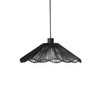 lampara colgante con pantalla de papel hecha a mano y base metalica estilo rustico boho negro migori
