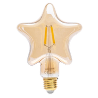 aigostar - bombilla led e27 4w luz calida 1800k 320 lumenes decorativa estrella bombilla vintage de tipo edison con filamento color ambar no regulable pack 1 uds