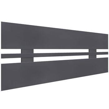 Dhome Cabecero Gris 100cm Horizontal Estilo Ancho Madera Reciclada Dm Herrajes Incluidos (100cm Horizontal Ancho, Gris)