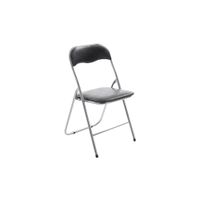 silla plegable con asiento en simil cuero negroplateado