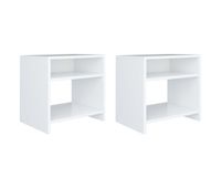 vidaxl mesitas de noche 2 uds madera contrachapada blanco 40x30x40 cm