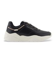 ax armani exchange para mujer xw001617af17443mc005 zapatillas de piel equip negro 365 plano cordones casual