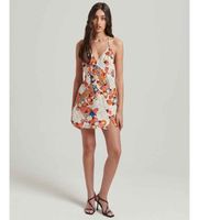 superdry para mujer w8011400a minivestido lencero estampado blanco l casual viscosa sin mangas  tirantes