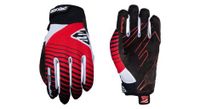 par de guantes largos cinco carreras rojo negro blanco