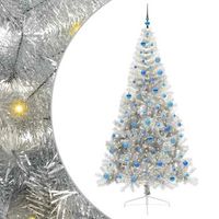 arbol de navidad artificial preiluminado plateado 240 cm pet