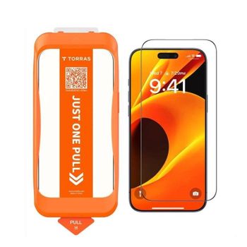 Protector de pantalla TORRAS iPhone 17 cristal templado con kit de alineación InstaFit