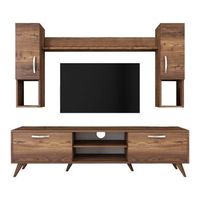 mueble tv con estante m27-284 nogal