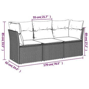 Conjunto De Sofás Para Patio Exterior De 3 Días (con Cojines, Aspecto Beige)