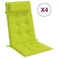 cojines de silla respaldo alto 4 uds tela oxford verde brillo vidaxl