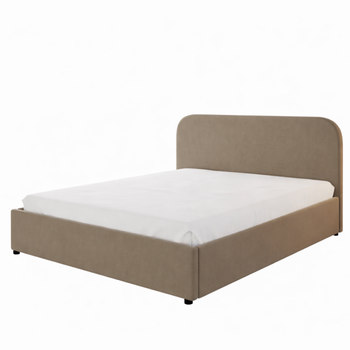 Cama Con Canapé Abatible 160 X 200 Cm Terciopelo Gris Topo Houston