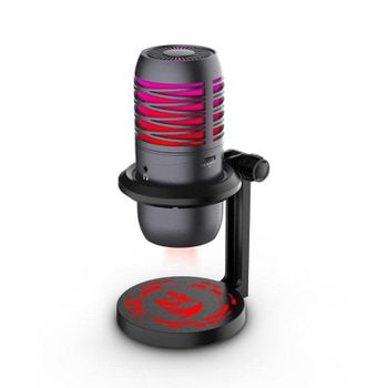 Micrófono Redragon GM211 USB cardioide con iluminación RGB y sonido profesional