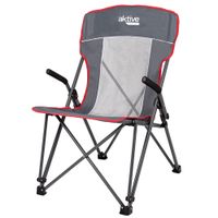 silla plegable camping antivuelco con reposabrazos removibles 59x68x97 cm gris