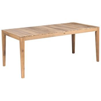 Mesa De Comedor Rústica De Madera De Acacia Certificada Para Exteriores 180 X 90 Cm Marrón Claro Chioggia