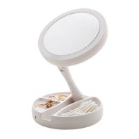 klack espejo de maquillaje con luz led 360 plegable
