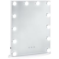 homcom espejo de maquillaje espejo de tocador con 12 luces led ajustables en brillo y temperaturas de color interruptor tactil   aosom espana