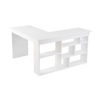 escritorio de madera vesper 130 x 120 x 72 cm - blanco natural