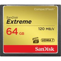 sandisk extreme 64gb tarjeta compactflash velocidad 120mbs escritura 85mbs negra