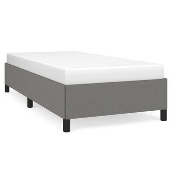Estructura De Cama Sin Colchón Tela Gris Oscuro 80x200 Cm Vidaxl