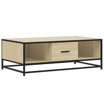 Mesa De Centro，mesa Auxiliar，mesita De Centro Madera Ingeniería Metal Roble Sonoma 100x57x35cm