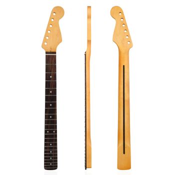 Mástil de guitarra eléctrica amarillo mate, 22 trastes, diapasón de arce, repuesto de mástil para guitarra ST Strat, acc