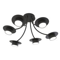 lampara de techo daxi negro 6 luces