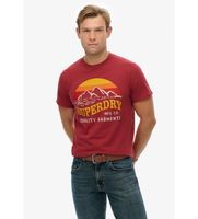 superdry para hombre m1012240a camiseta great outdoors relaxed rojo xxl casual algodon manga corta
