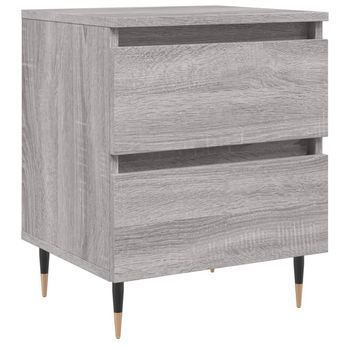 Mesilla De Noche | Mesita De Noche Madera De Ingeniería Gris Sonoma 40x35x50 Cm