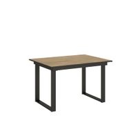 mesa extensible 90x120180 cm efecto madera cemento hierro