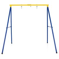 costway soporte hamaca forma a 185cm metal con estacas almohadillas antideslizantes mosquetones para porche jardin azulamarillo