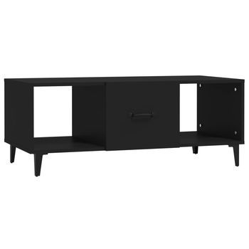 Mesa De Centro 50x102x40 Cm Madera Trabajada Y Hierro - Negro