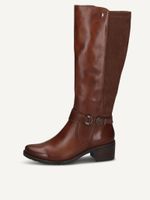 caprice boots brown made of leather and synthetic with block heel size 42