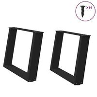patas para mesa de centro en forma de u 2 unidades color negro 70 x 42-43 cm acero vidaxl